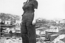 543: Mollie McCarthy in front of Red Island harbour. (circa early 1940s) [courtesy of Mollie McCarthy]  - Daughter of James McCarthy &amp;amp; Julia Reddy